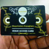 Reception venue access card
