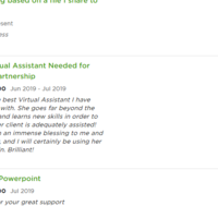 VA Feedback from one of the Clients on Upwork