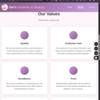  Del's fashion and beauty website about us page
