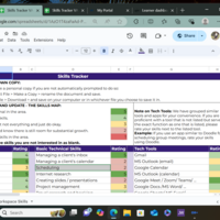 Populated google sheet