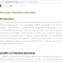Screenshot of Blog Post