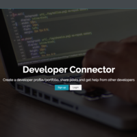 Dev connector home page @https://devconnector.herokuapp.com