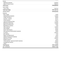 Profit and Loss Sample