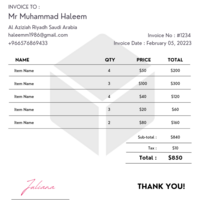 Company invoice 