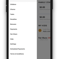 A mobile app sidebar built with React Native