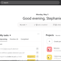 Asana to organize workflows and track team progress.