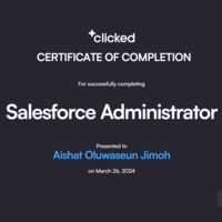 Clicked- Salesforce Admin Sprint Certificate