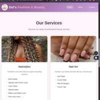  Del's fashion and beauty website landing page