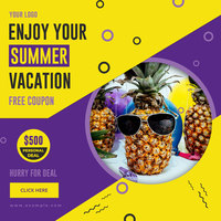 Summer Vacation Social Media Post
