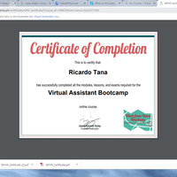 My Virtual Assistant Certificate
