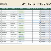 data entry on google spreadsheet
