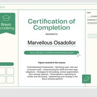 Brevo Email Marketing Certificate