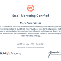Email Marketing Certificate Hubspot