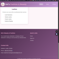  Del's fashion and beauty website landing page
