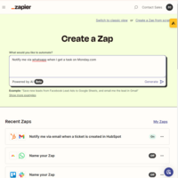 Zapier: Integrating Monday.com to Whatsapp