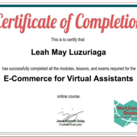 Certificate of Completion - E-commerce