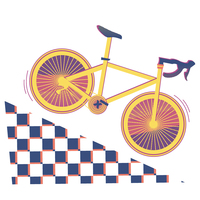 Winning entry for bike race t-shirt design contest.