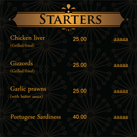 Menu Card