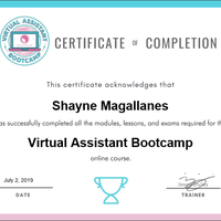 Virtual Assistant Bootcamp Certificate