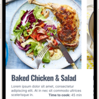 Grocery store shopping to recipe app