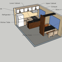 Kitchen and Dining Room Perspective View