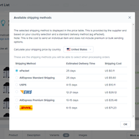 Shopify Choosing Ship methods