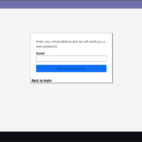 Password reset page 