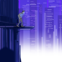 Fletcher looking down at the city (Thesis project)