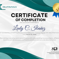 Insurance Verification Training Certificate