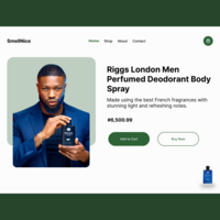 Landing page for pefume website