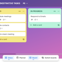 Created boards, lists, and cards to manage tasks