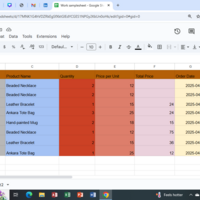 Data Entry(Product Inventory)