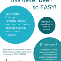 Zak Powers tennis coaching leaflet design