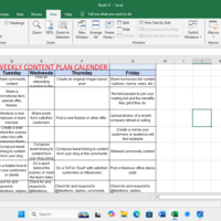 Weekly content calendar