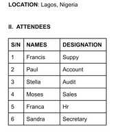 MEETING AGENDA