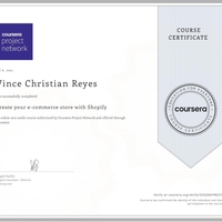 My Shopify  Course Certificate