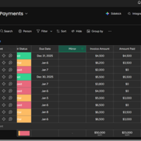 Rev & Cashflow Mgt System on Monday.com