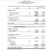 My client Statement of Financial Position