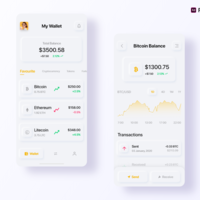 Neomorphism Cryptocurrency Wallet App Design