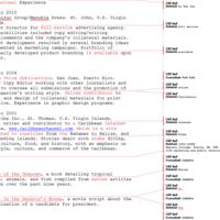 A sample from a  resume that I proofread / copy edited