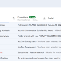Organized inbox with labels, filters, and folders