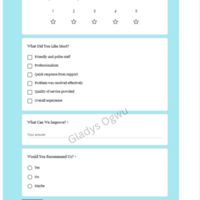 Customer Feedback Form Created with Google Form