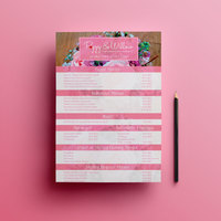 Poppy and Willow Pricing Sheet Design