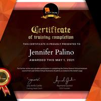 Paid Online Course Certificate F General Virtual Assistant 