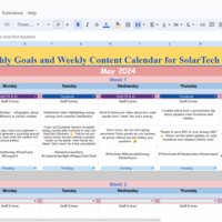 Weekly Content Calendar for my client