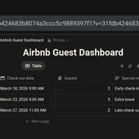 Workspace for managing Airbnb guests and bookings