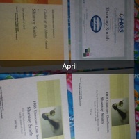 4 out 13 laminated awards.  Online chatter