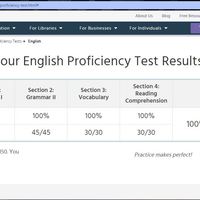 English test result