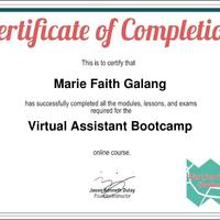 Virtual Assistant Certificate Completion