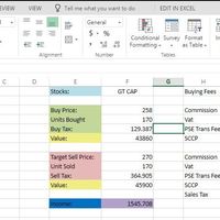 Stocks fees and profit auto computation